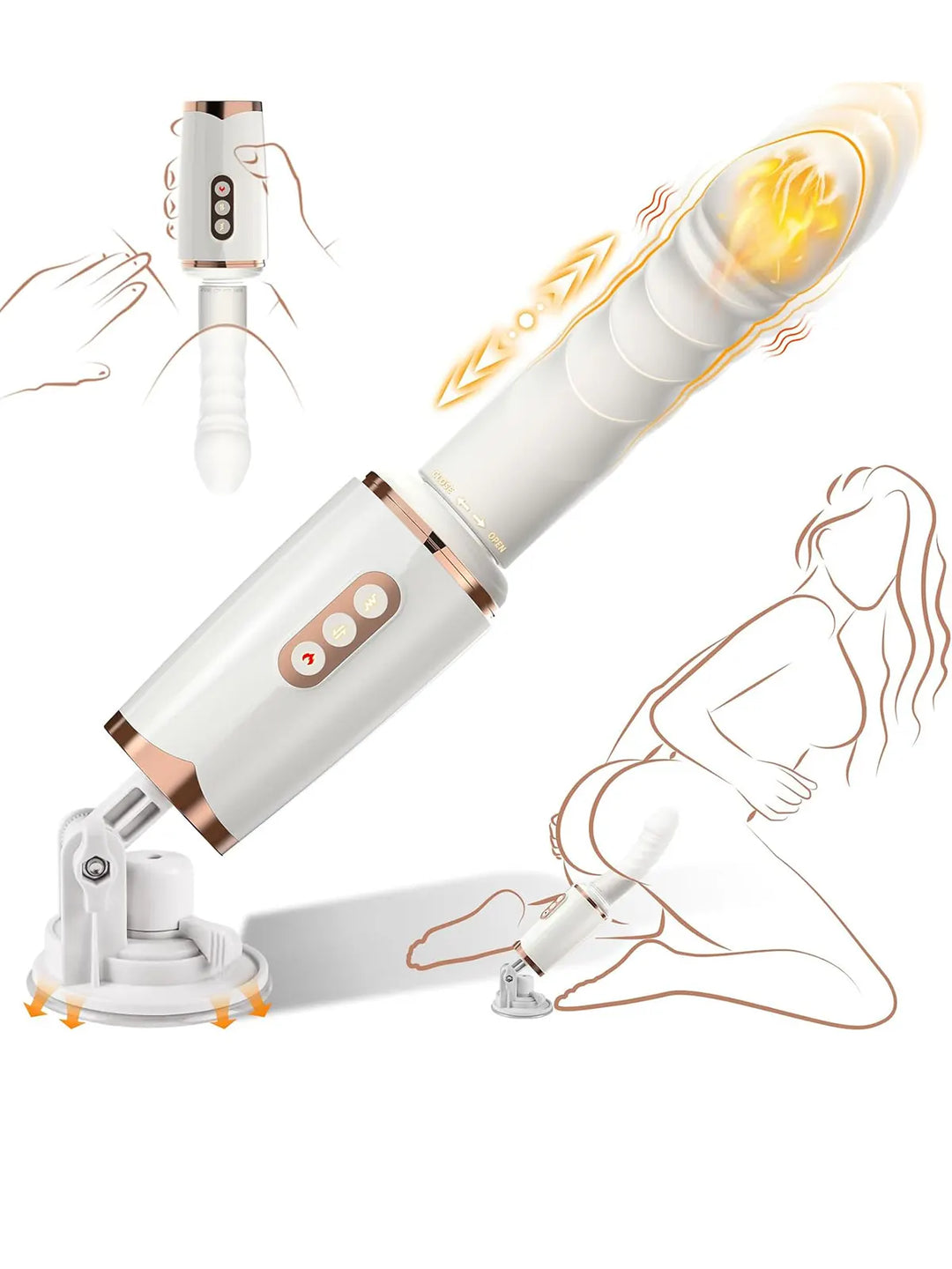 Elvia 10" x 5" Heating Thrusting & Vibrating Dildo Machine