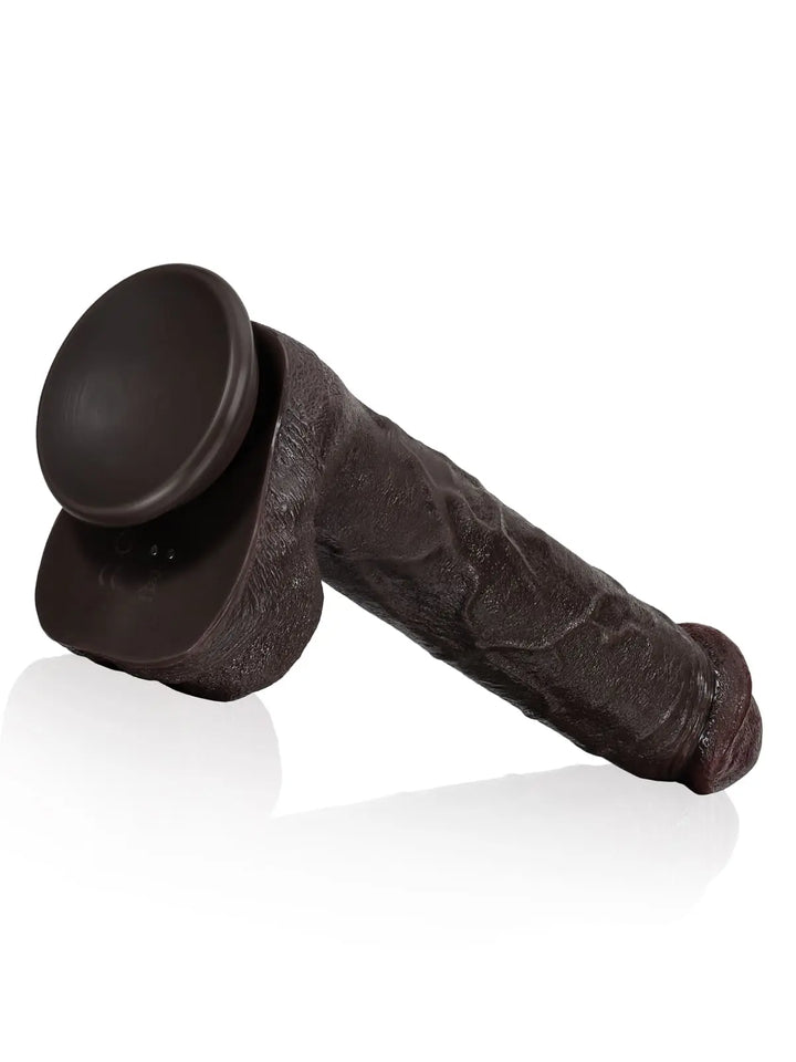 Flair - 11.29" x 1.88" Black Big Vibrating Thrusting Dildo 7 Modes Thrusting & 3 Modes Vibrating