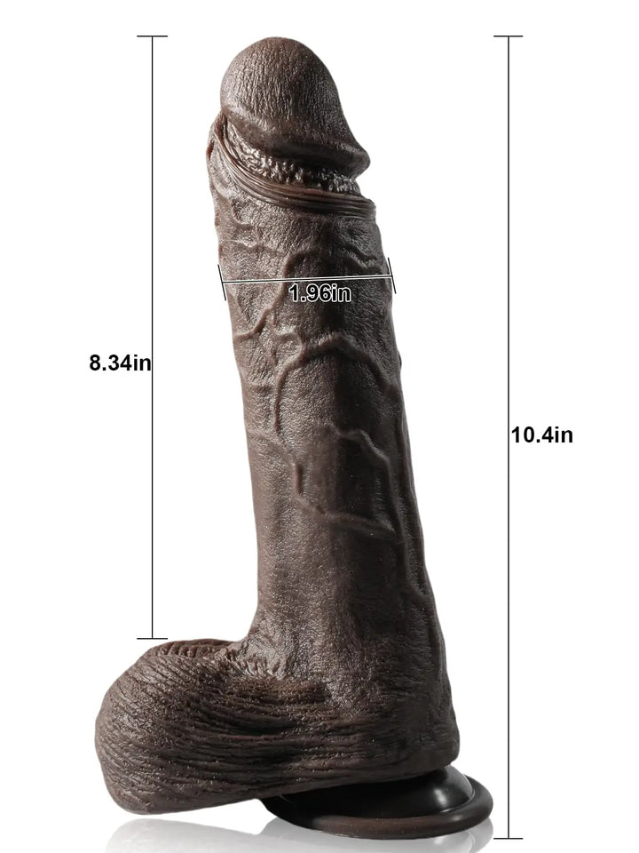 Axel 10" x 1.9" Black Big Vibrating Thrusting Dildo