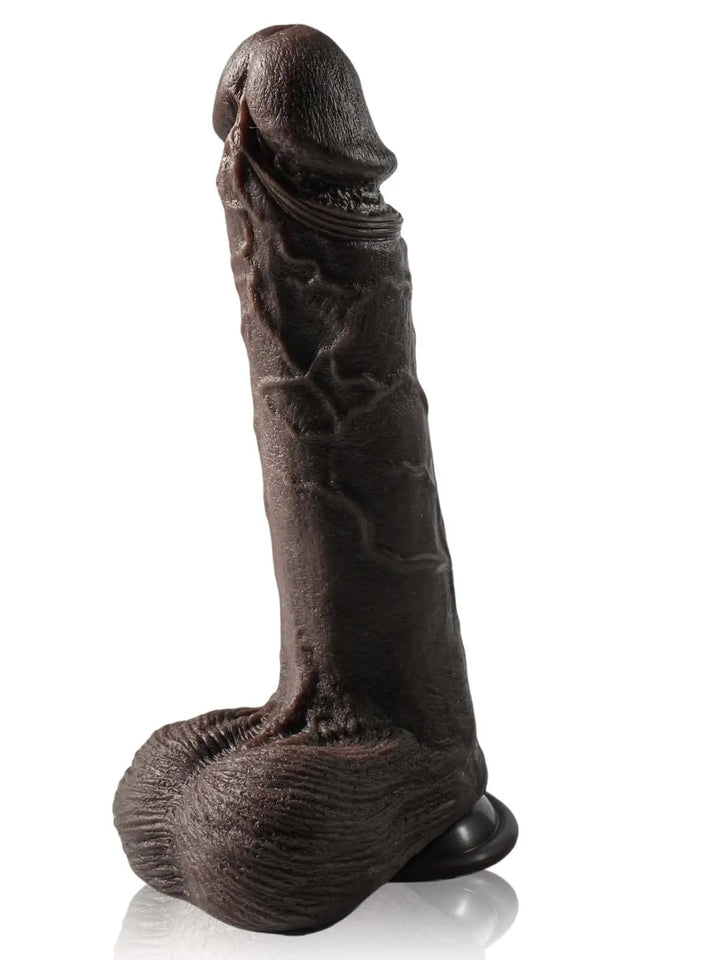 Axel 10" x 1.9" Black Big Vibrating Thrusting Dildo