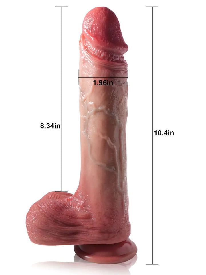 Taurus 10" x 1.9" Big  Realistic Vibrating Thrusting Dildo