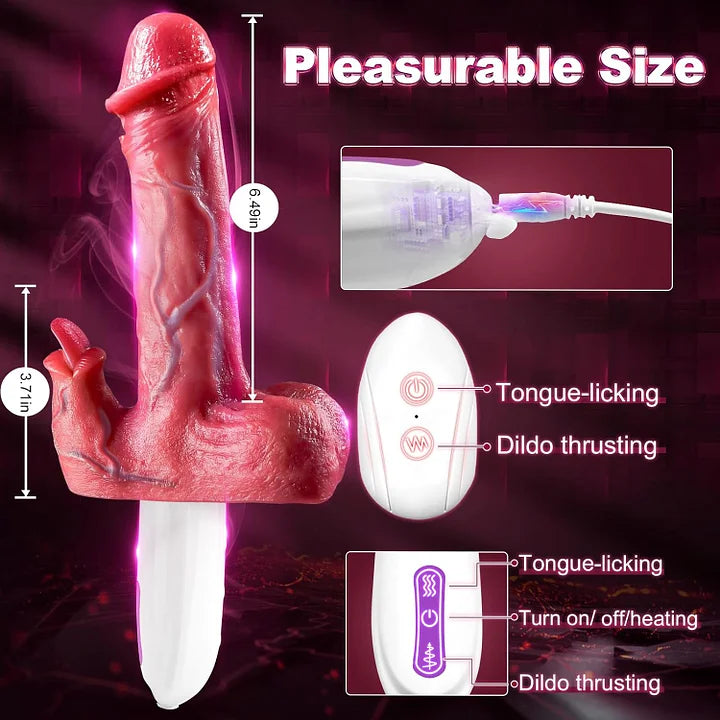 Nova 6.5" x 3.7" Hands-Free Thrusting Machine Dildo