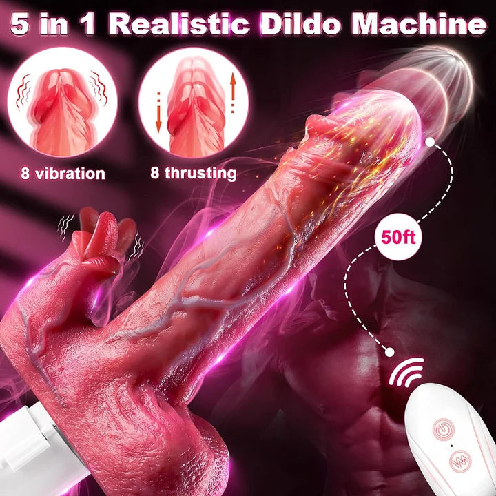 Nova 6.5" x 3.7" Hands-Free Thrusting Machine Dildo