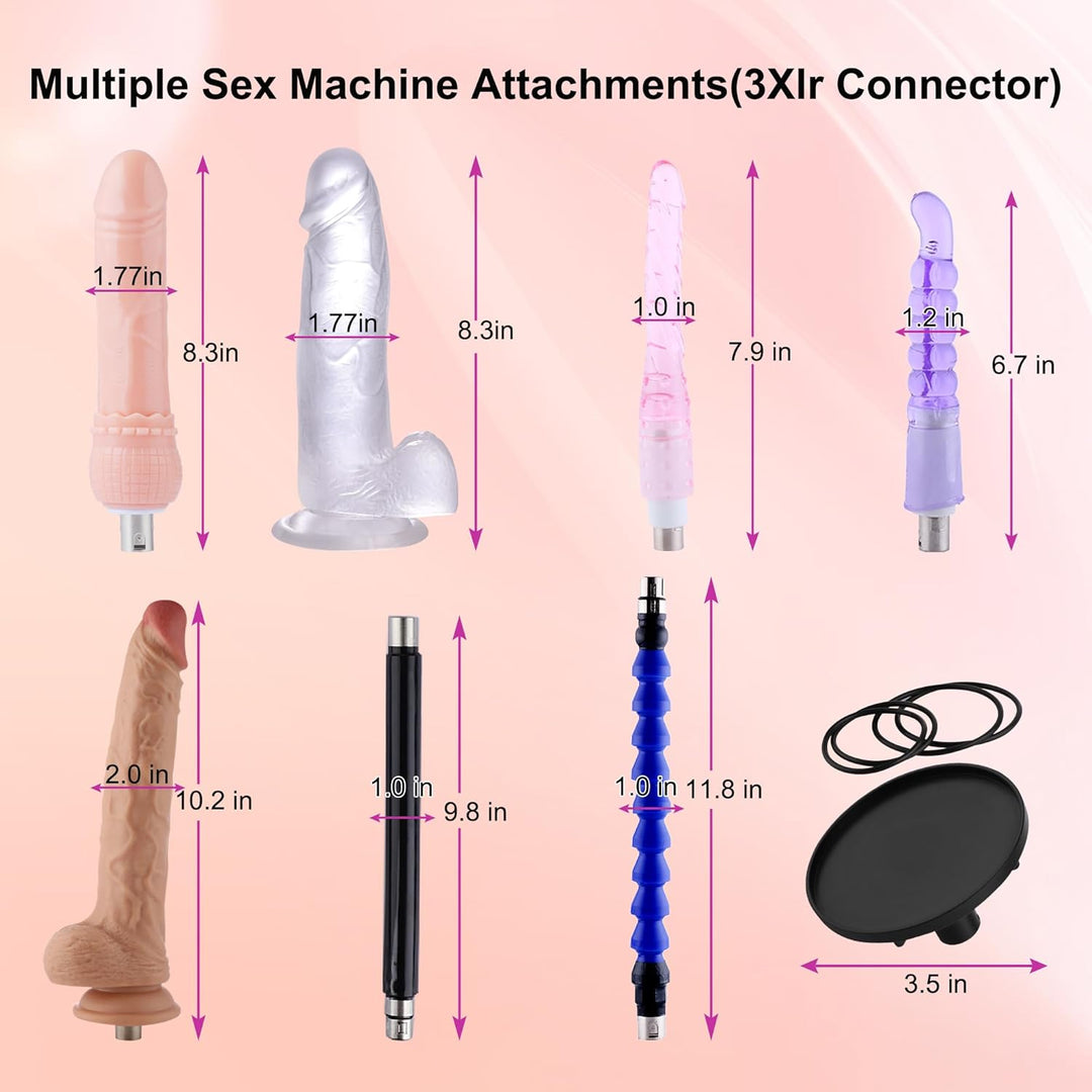 7-in-1 Automatic Thrusting Sex Machine with 7 Attachments