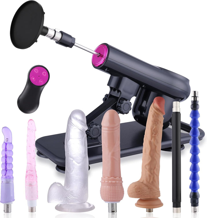 7-in-1 Automatic Thrusting Sex Machine with 7 Attachments