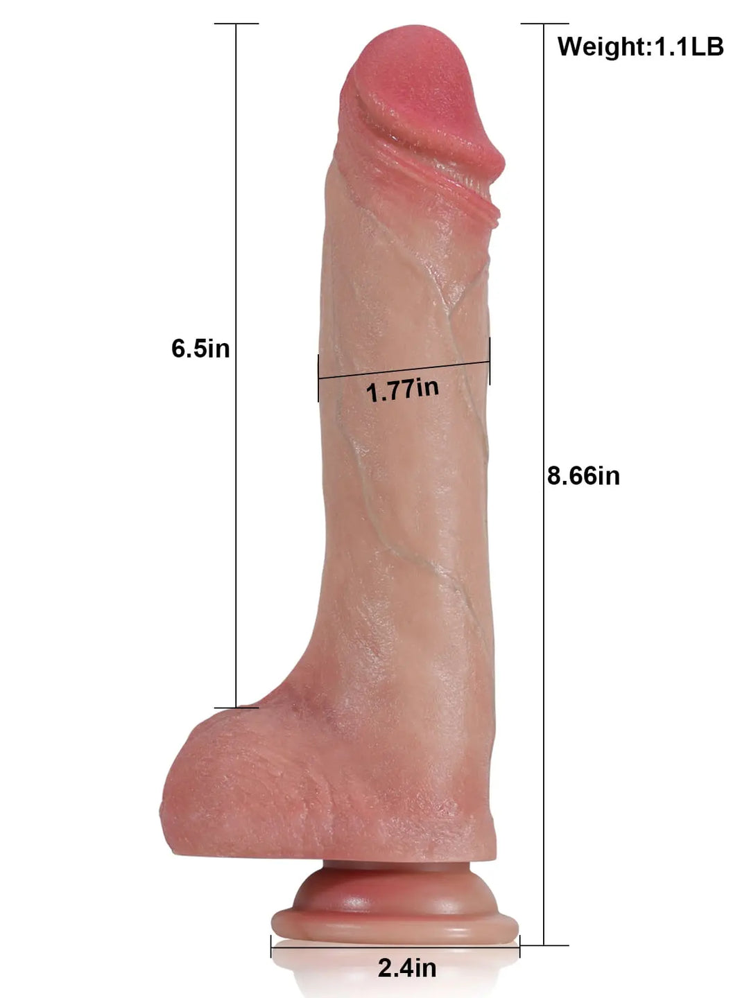 Rogue 8.6" x 1.7" Sliding Skin Thrusting Small Dildo