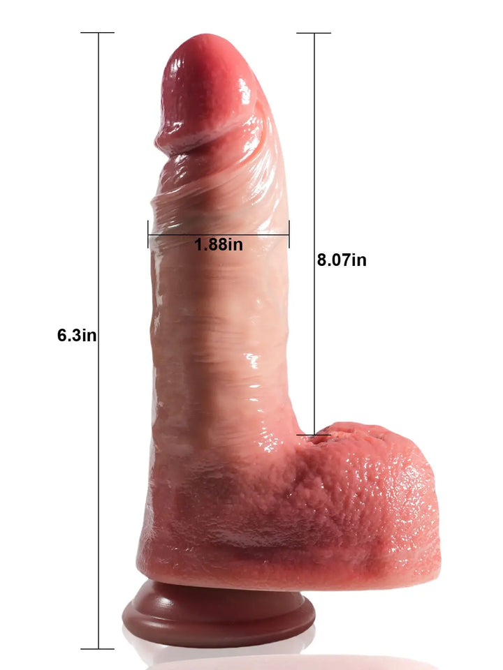 Brawn 8" x 1.8" Life Like Vibrating Thrusting Dildo