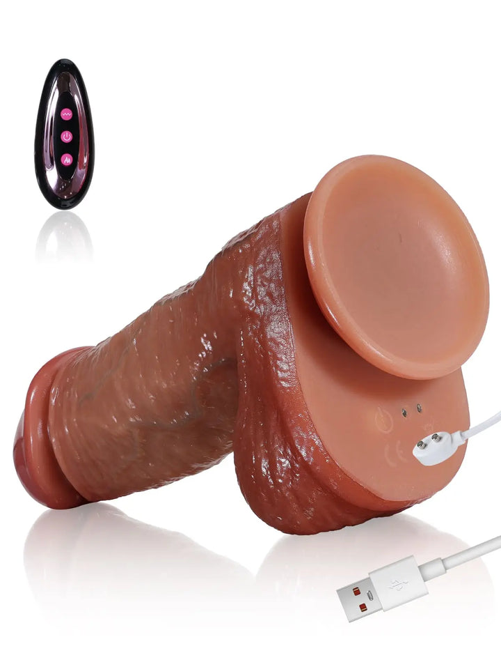 Knox 9.3" x 2.2" Huge Thick Thrusting & Vibrating Dildo