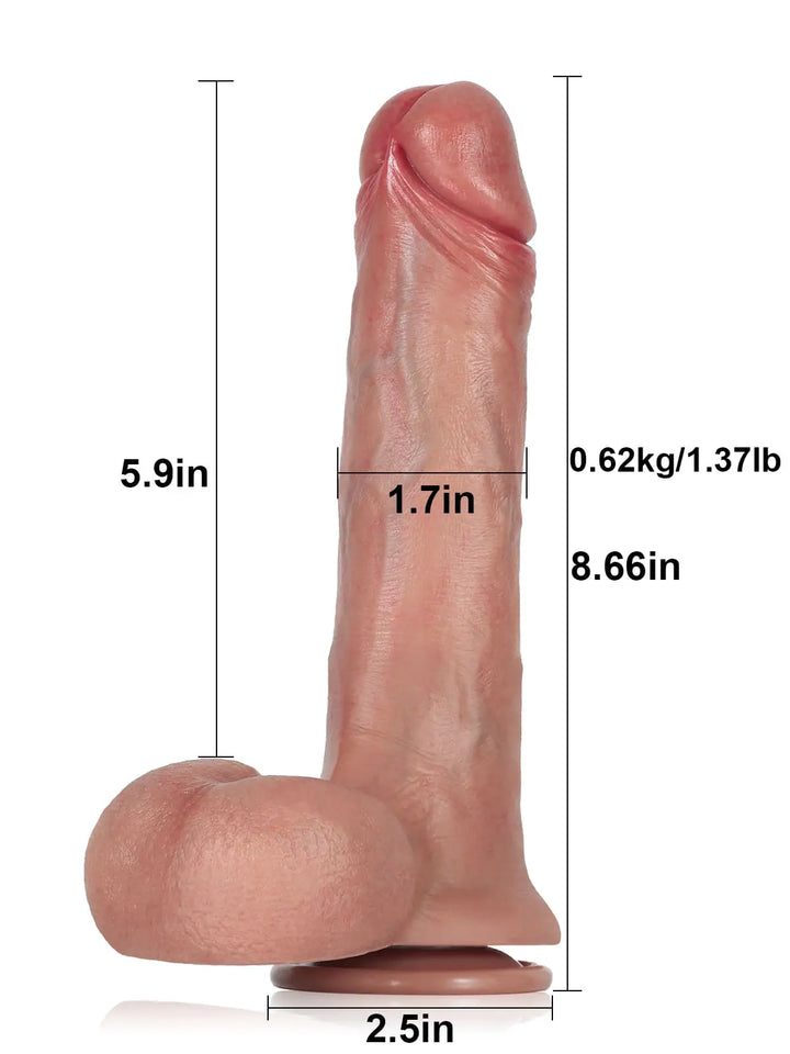 Zuno Pulsar 9" x 2" Pulse Glide Skin Thrusting Dildo