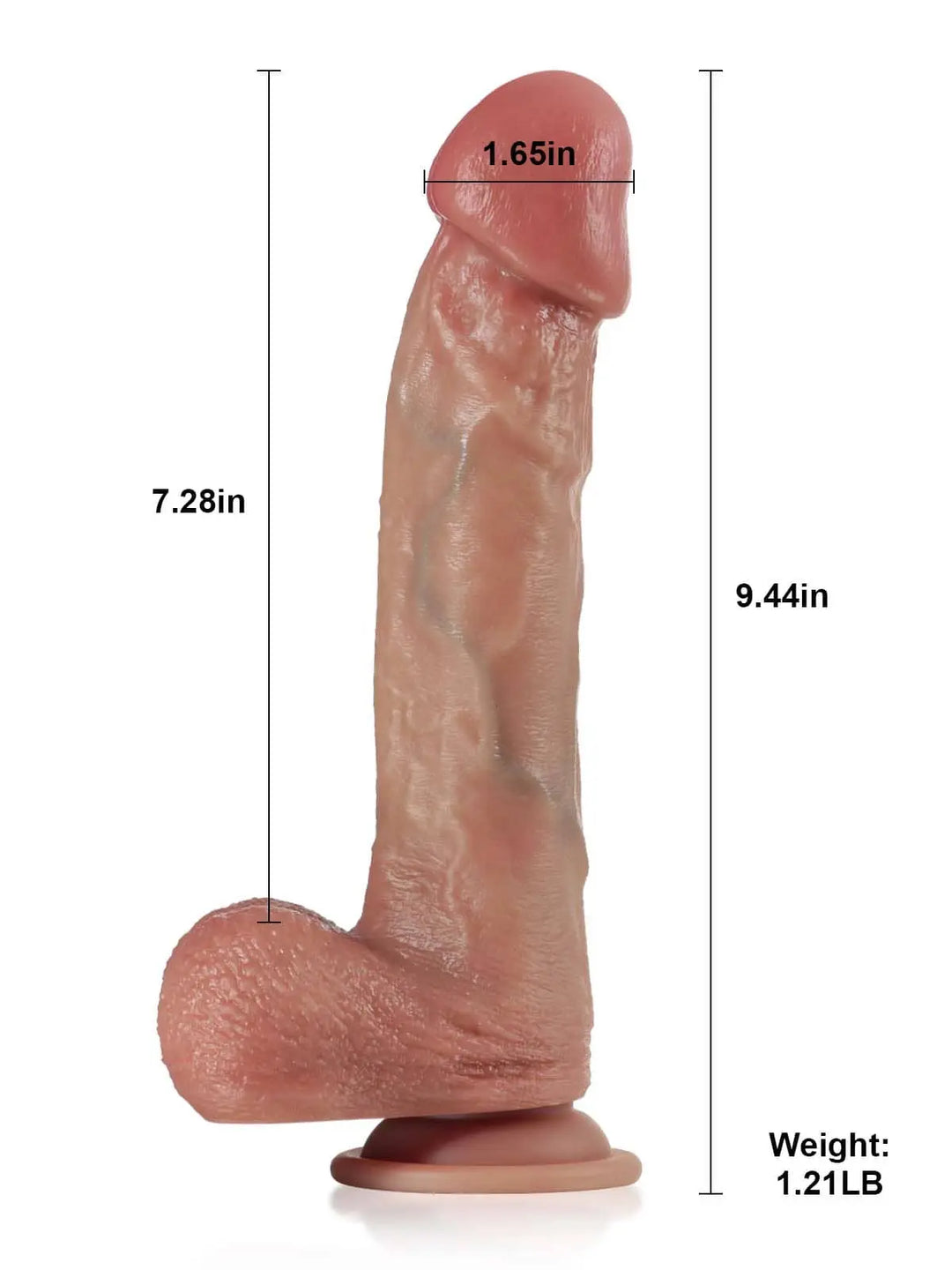 Adrian 9.4" x 1.6" Fast Thrusting Pulsating Mushroom Head Glans Dildo