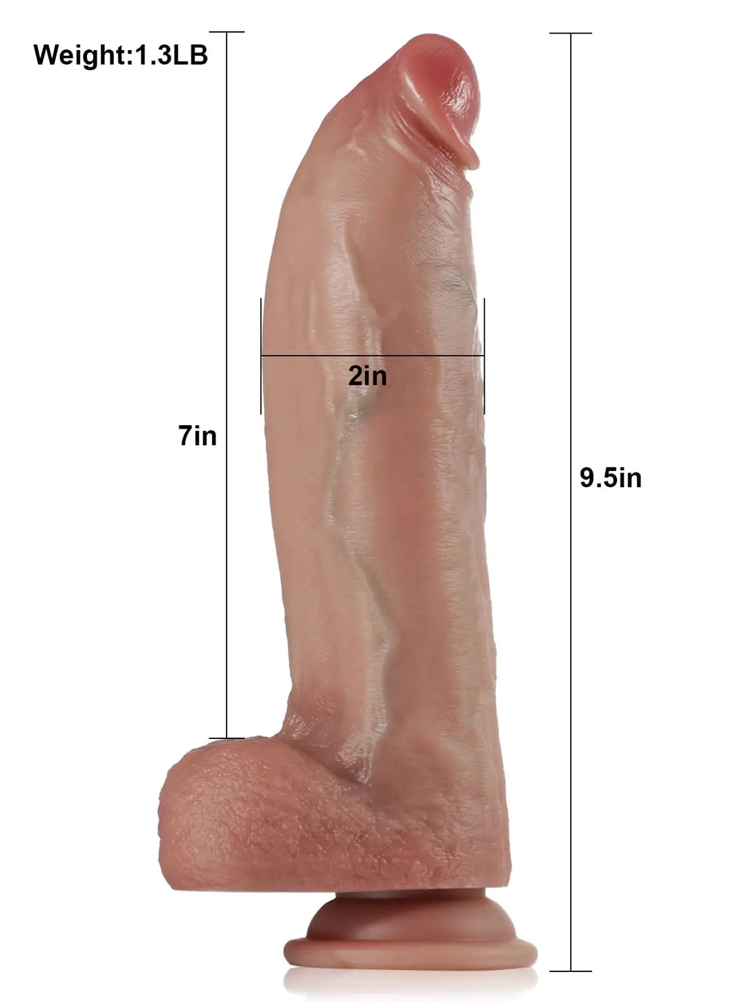 Blake 9.5" x 2" Thick Thrusting Pulsating Vibrating Heating Dildo
