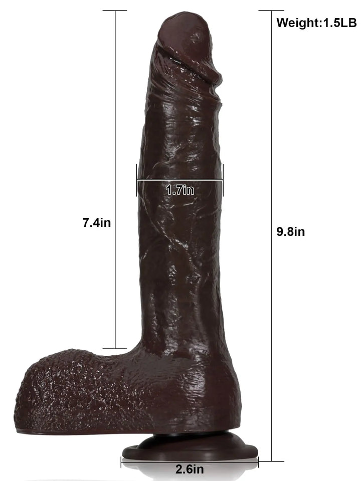 Blaze - 9.8" x 1.7" Thrusting Black Dildo