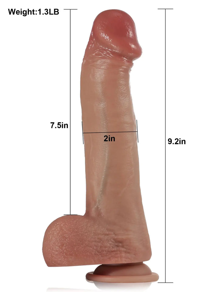 Chase 9.2" x 2" Fast Thrusting Pulsating Vibrating Heating Dildo