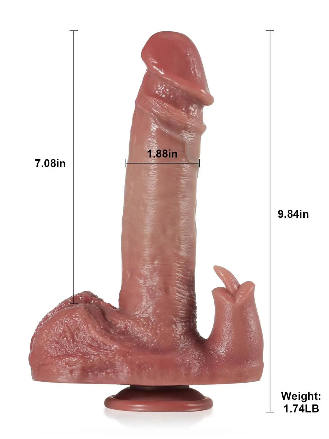 Dean 8.8" x 1.5" Rabbit Thrusting & Vibrating Dildo