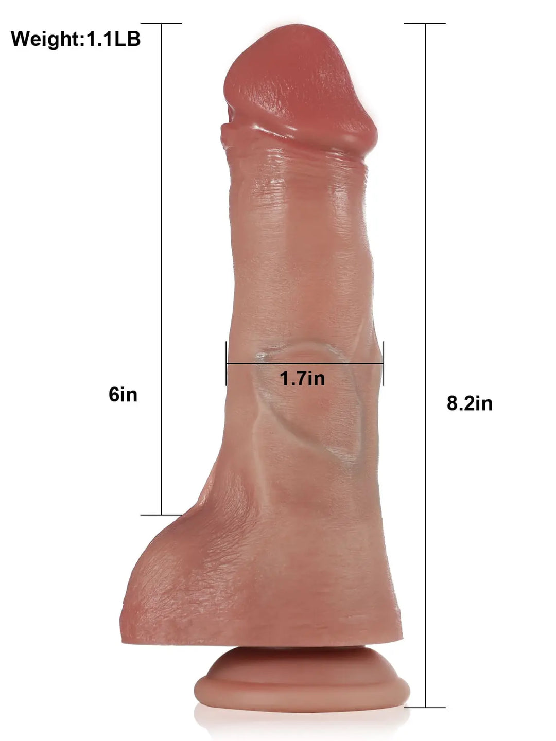 Ethan 8.2" x 1.7" Pulse Thrusting Swing Vibration Heating Dildo