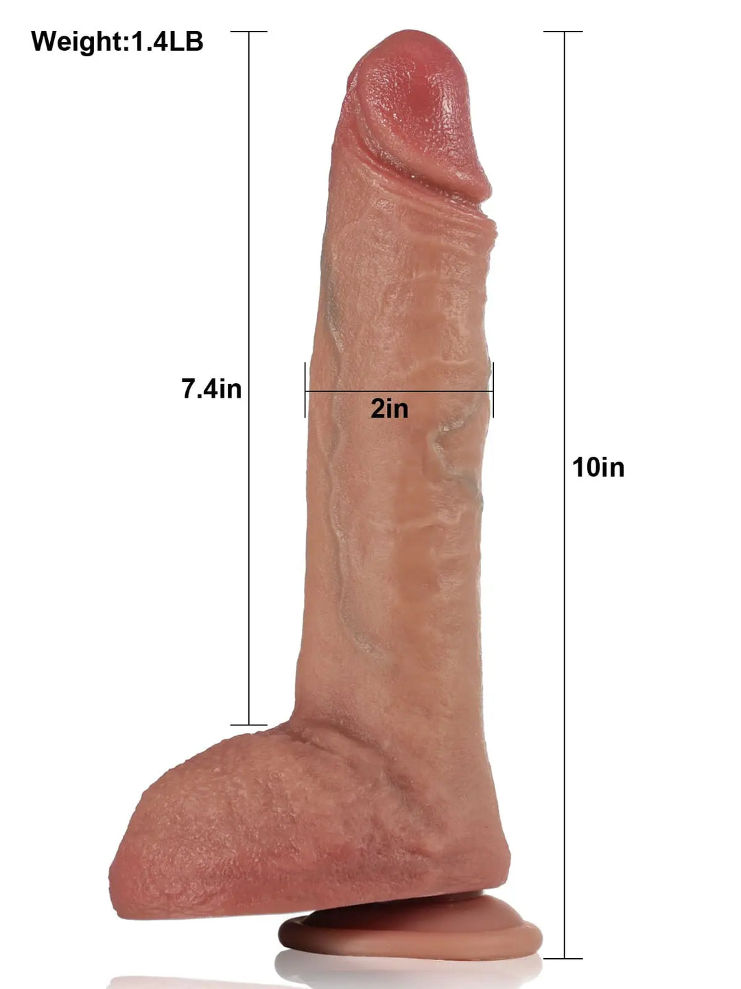 Jordan 10" x 2" Pulse Thrusting Vibration Heating Dildo
