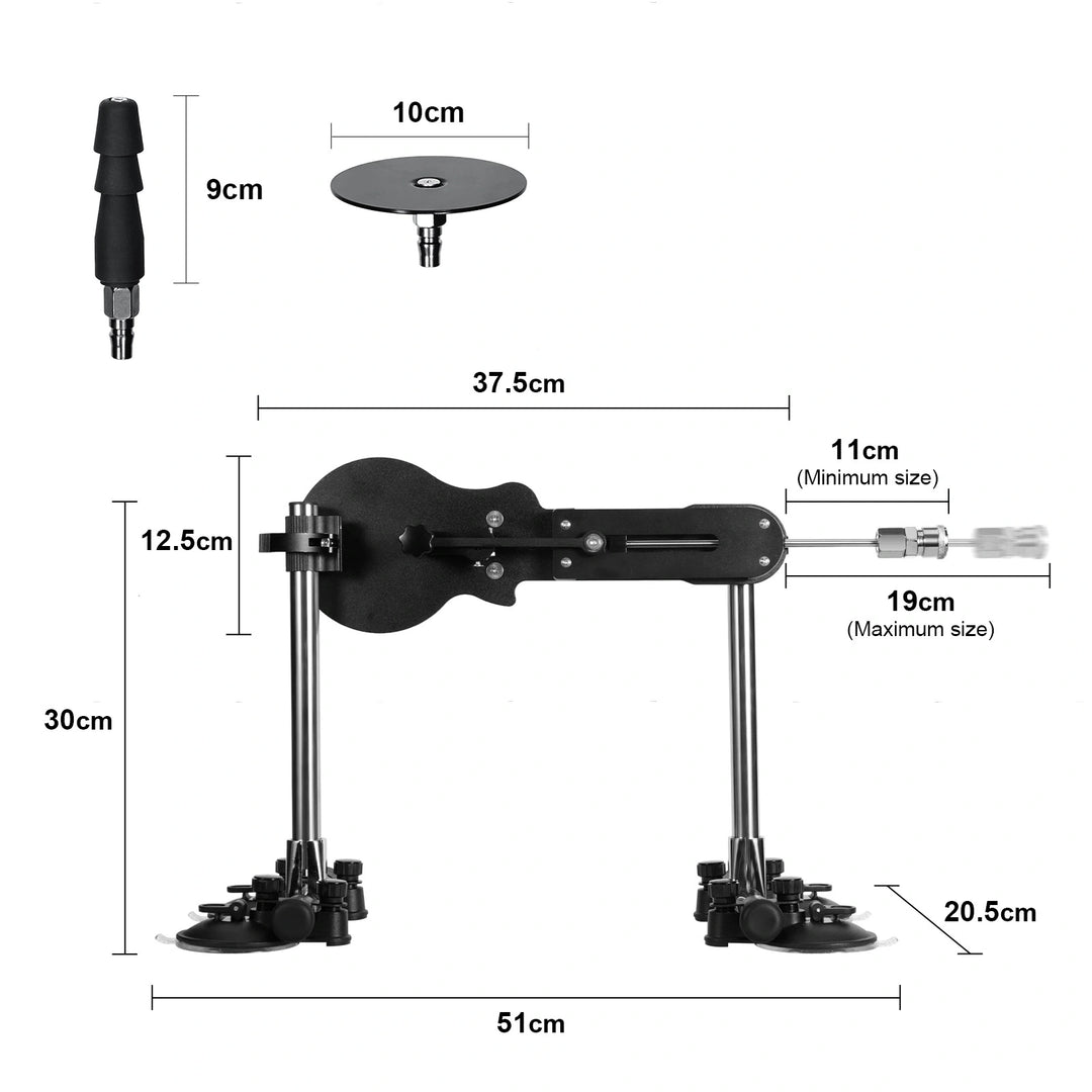 Premium Metal Thrusting Sex Machine with Wired Remote & Suction Base（Equipped with Realdick dildo）