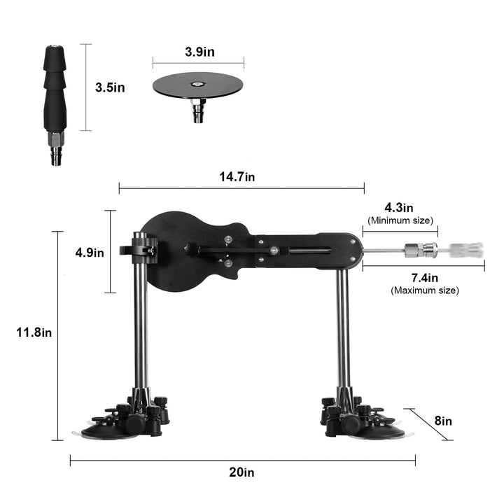 Premium Metal Thrusting Sex Machine with Wired Remote & Suction Base（Equipped with Realdick dildo）
