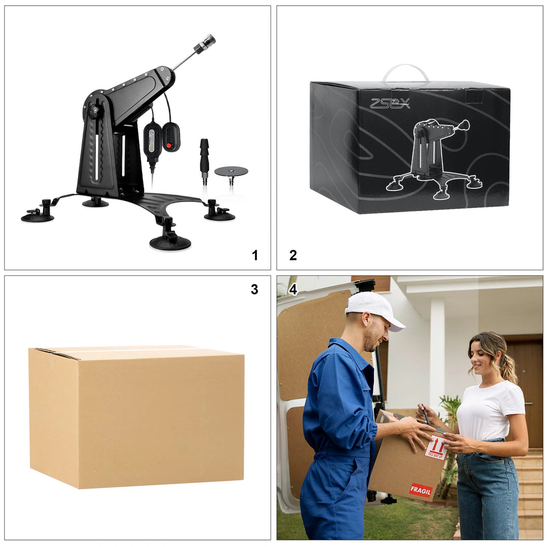 Premium Thrusting Sex Machine with Wired Remote & Full Dildo Attachments