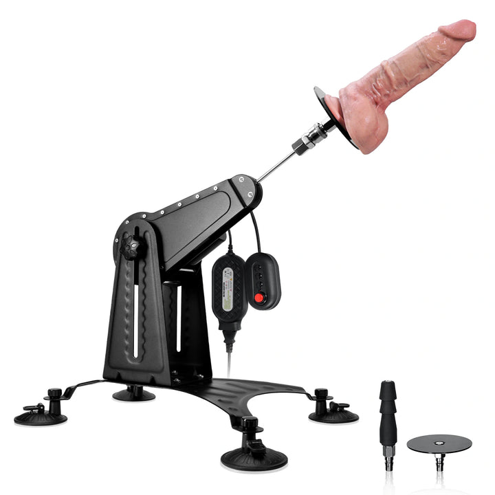 Premium Thrusting Sex Machine with Wired Remote & Full Dildo Attachments