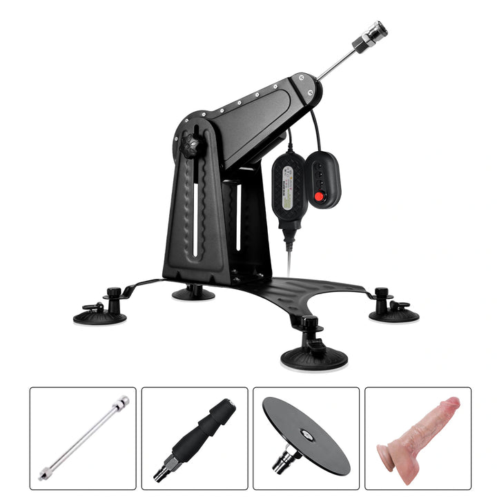 Premium Thrusting Sex Machine with Wired Remote & Full Dildo Attachments