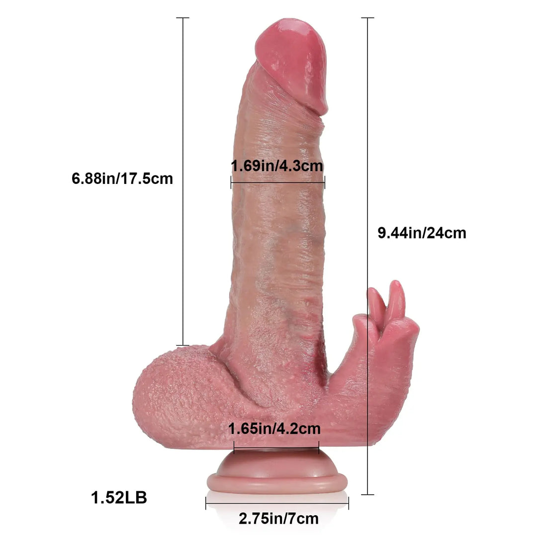 Auron 9.4" x 1.7" Thrusting & Vibrating Pulsating Dildo