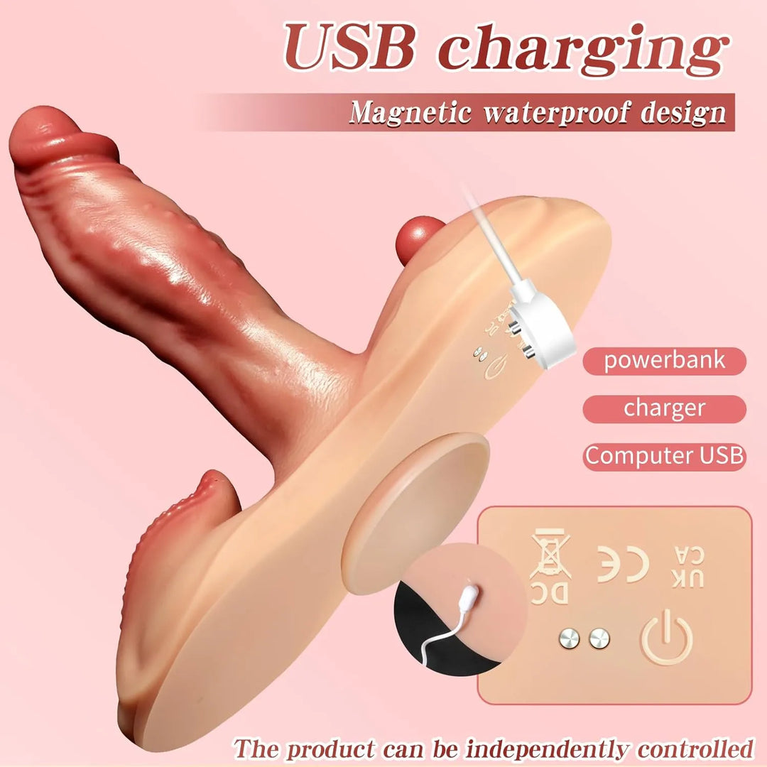 Greta Vibrating & Heated  & Thrusting Dildo - Suction Cup
