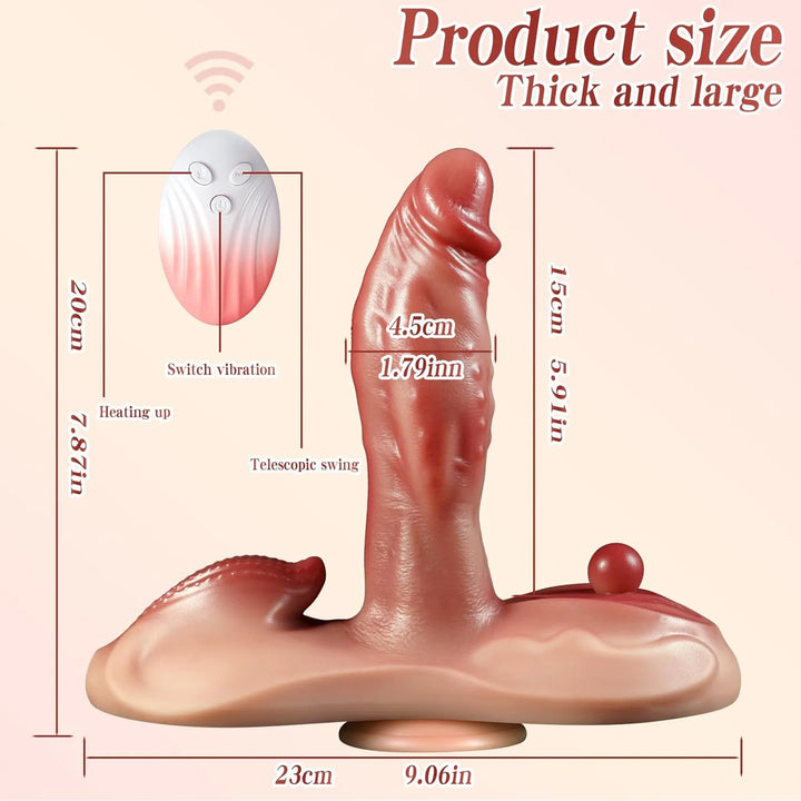 Greta Vibrating & Heated  & Thrusting Dildo - Suction Cup